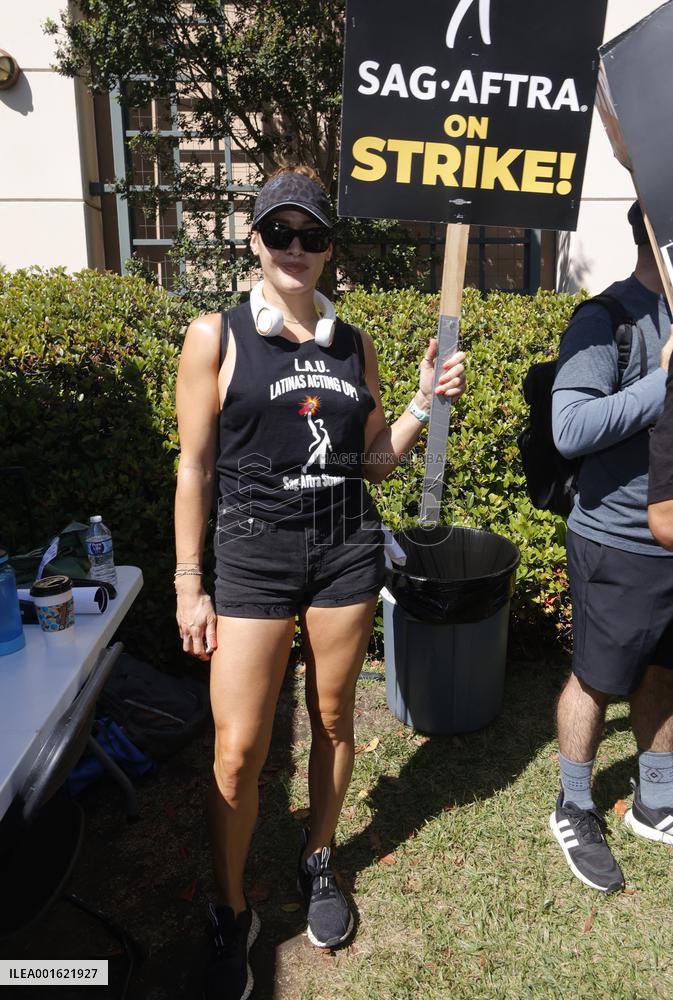 SAG-AFTRA and WGA Strike outside Warner Bros - LA