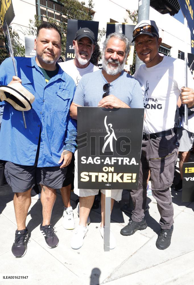 SAG-AFTRA and WGA Strike outside Warner Bros - LA