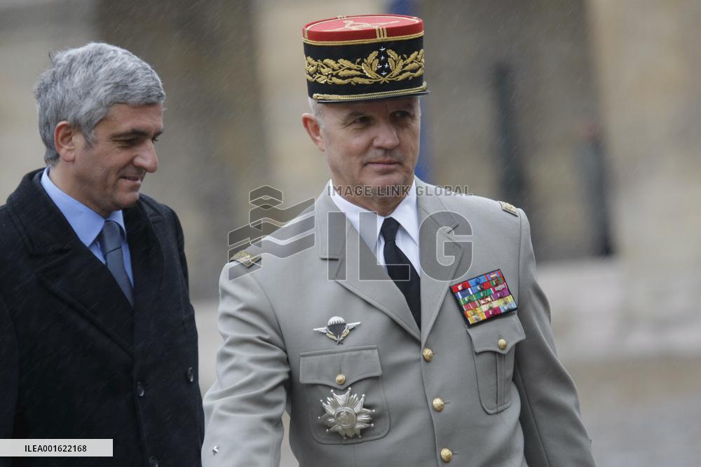 Nicolas Sarkozy attends the Retirement Ceremony for General Jean-Louis Georgelin in Paris