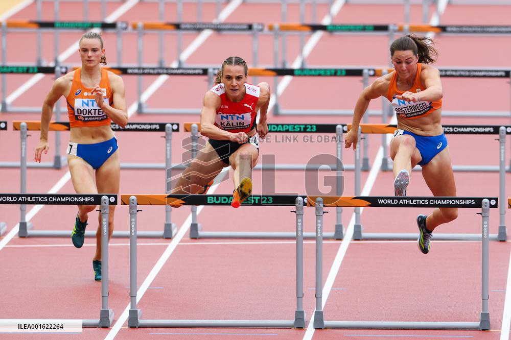 (SP)HUNGARY-BUDAPEST-ATHLETICS-WORLD CHAMPIONSHIPS-WOMEN'S HEPTATHLON-100M HURDLES