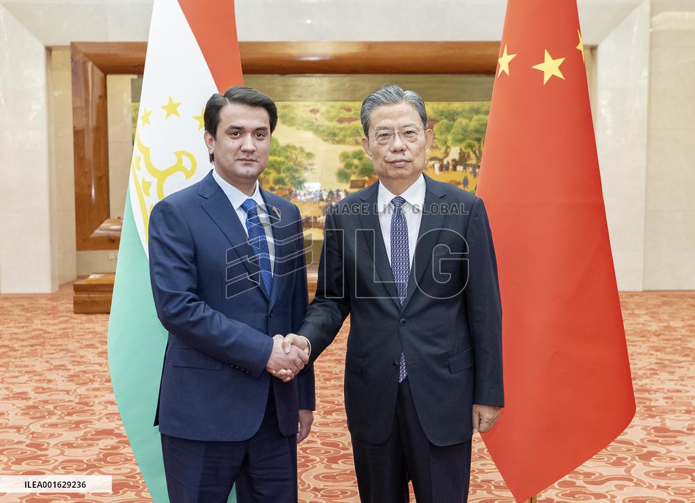CHINA-BEIJING-ZHAO LEJI-RUSTAM EMOMALI-NATIONAL ASSEMBLY OF TAJIKISTAN-TALKS (CN)
