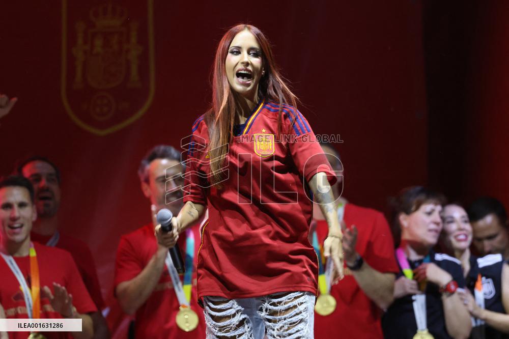 Spanish National Team Players Arrive To Spain