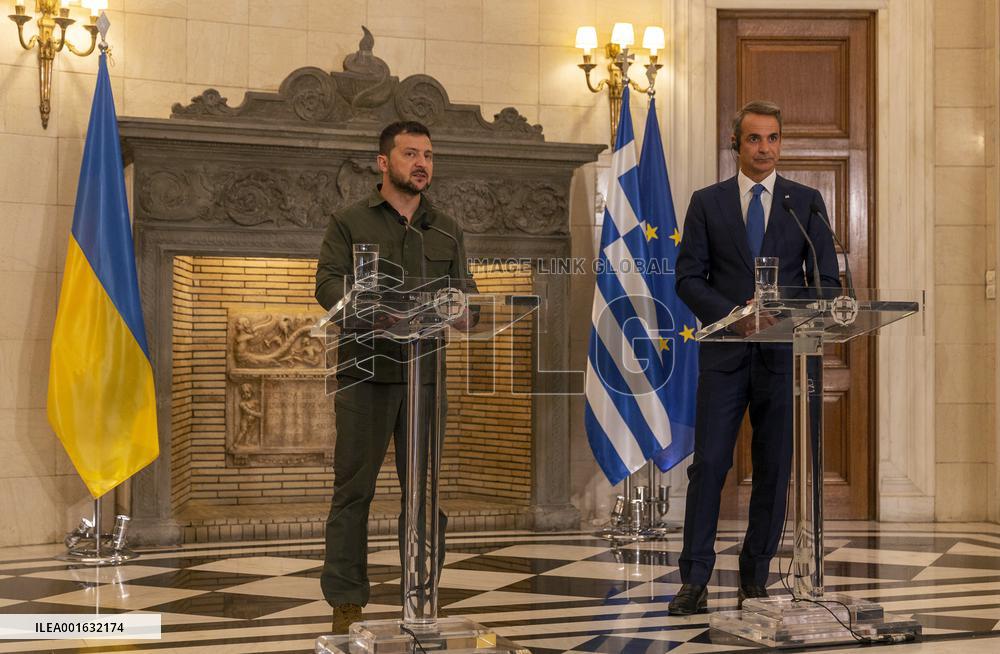 GREECE-ATHENS-PM-UKRAINIAN PRESIDENT-MEETING