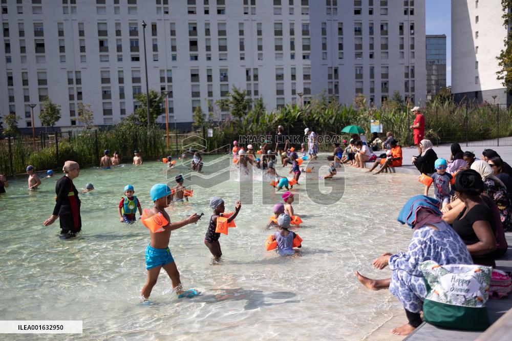 Children Swim In A Natural Pond - Pantin