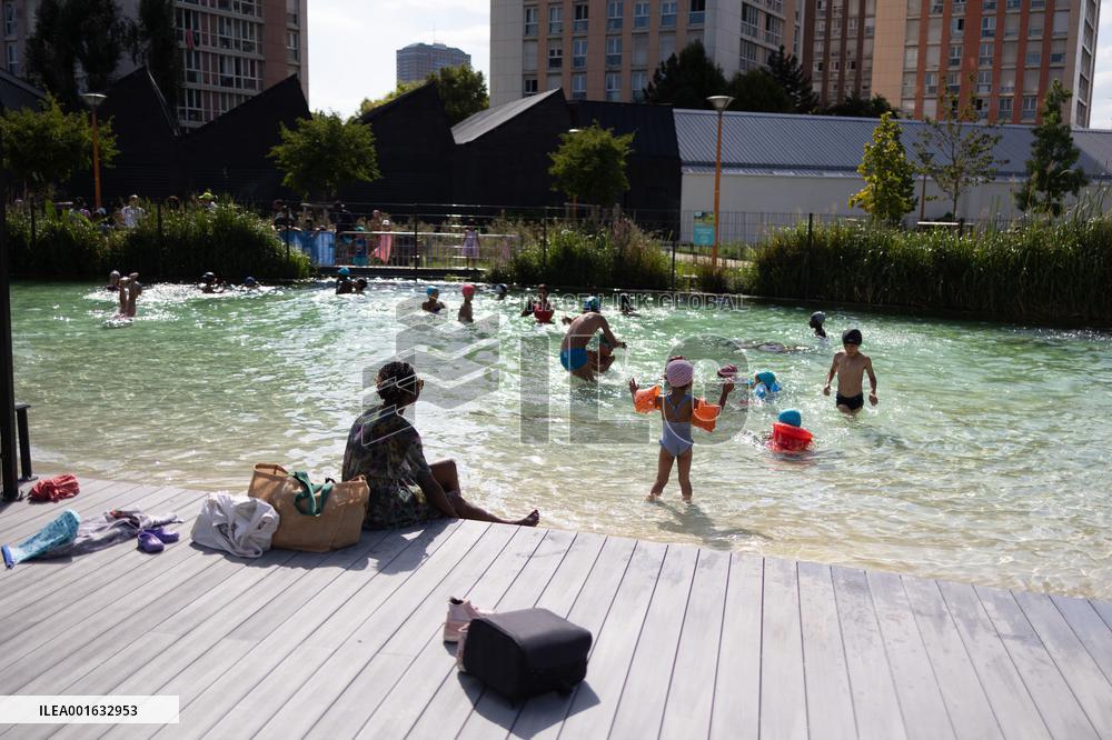 Children Swim In A Natural Pond - Pantin