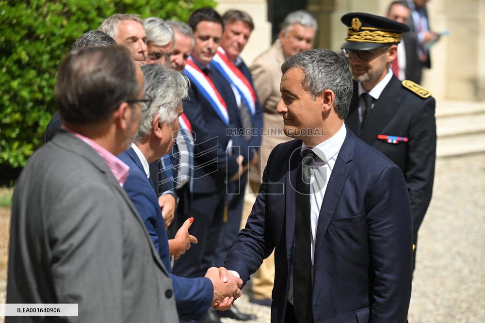 Gerald Darmanin on visit in Nimes