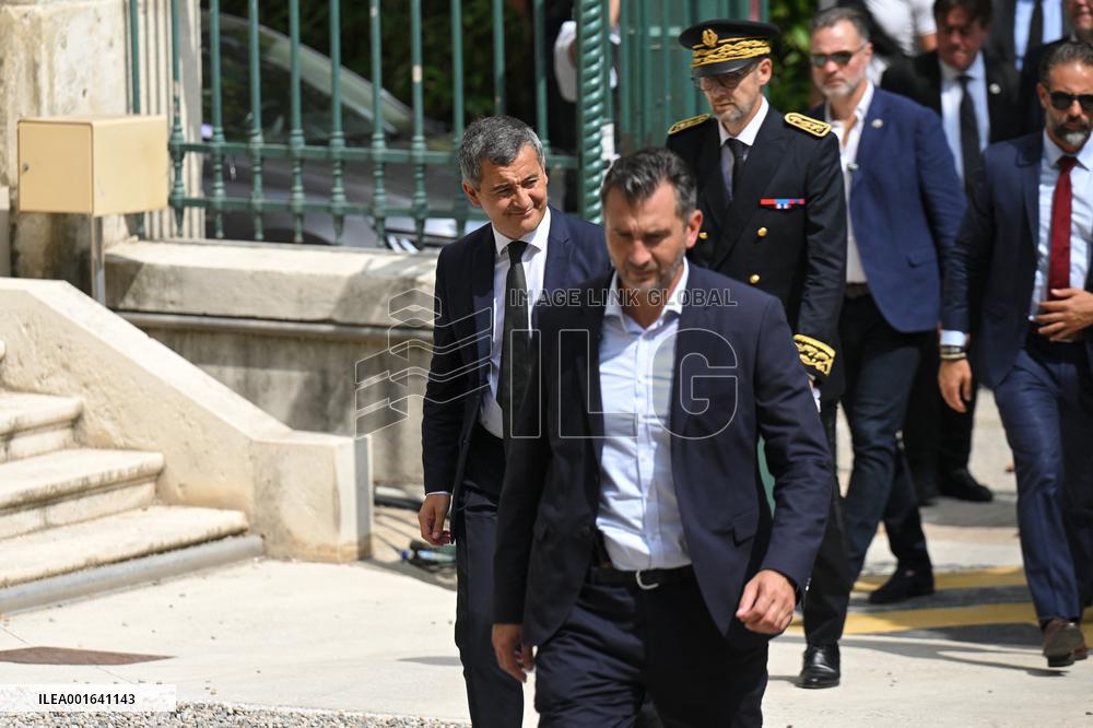 Gerald Darmanin on visit in Nimes