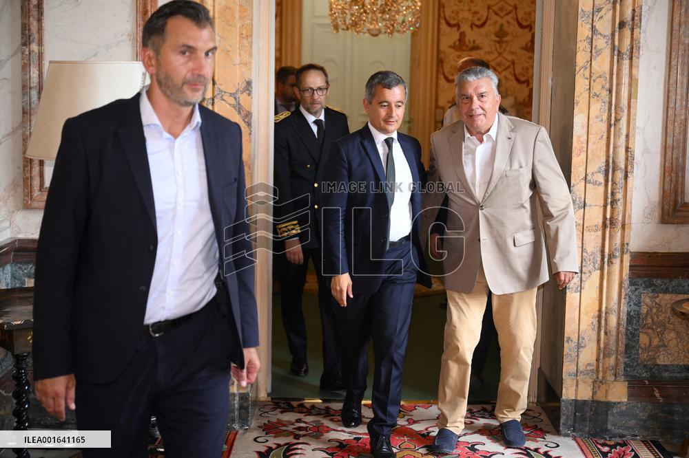 Gerald Darmanin on visit in Nimes