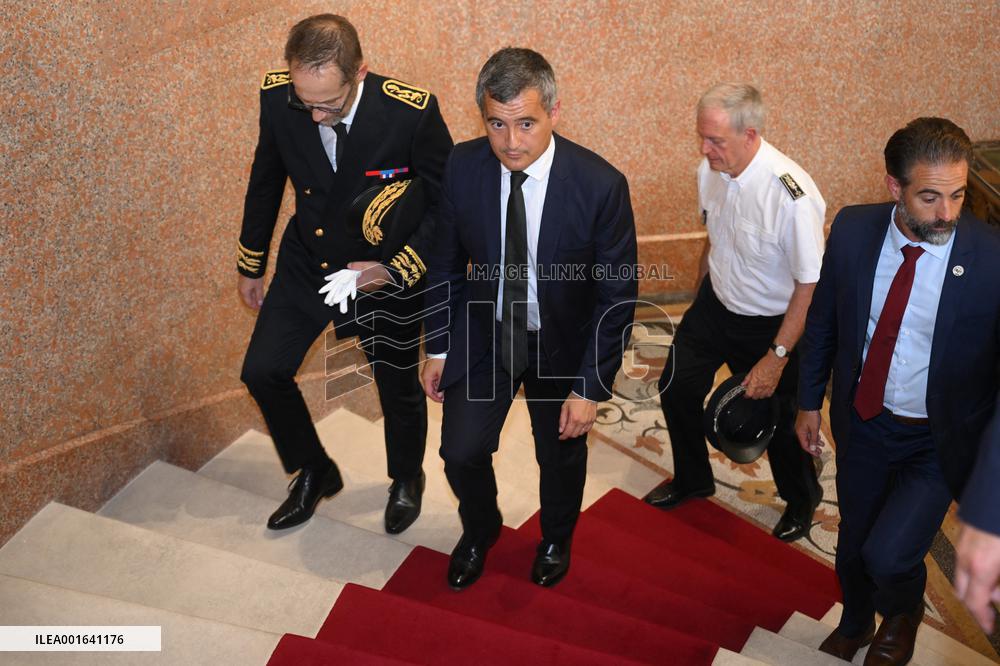 Gerald Darmanin on visit in Nimes