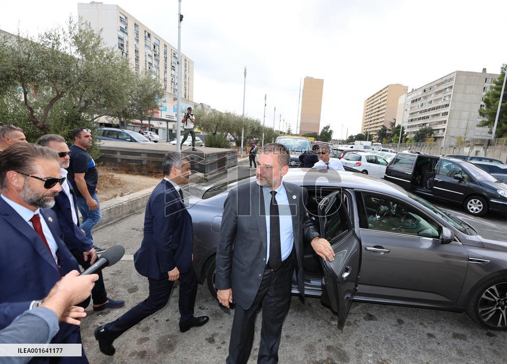 Gerald Darmanin Visits The Cite Puissevin - Nimes