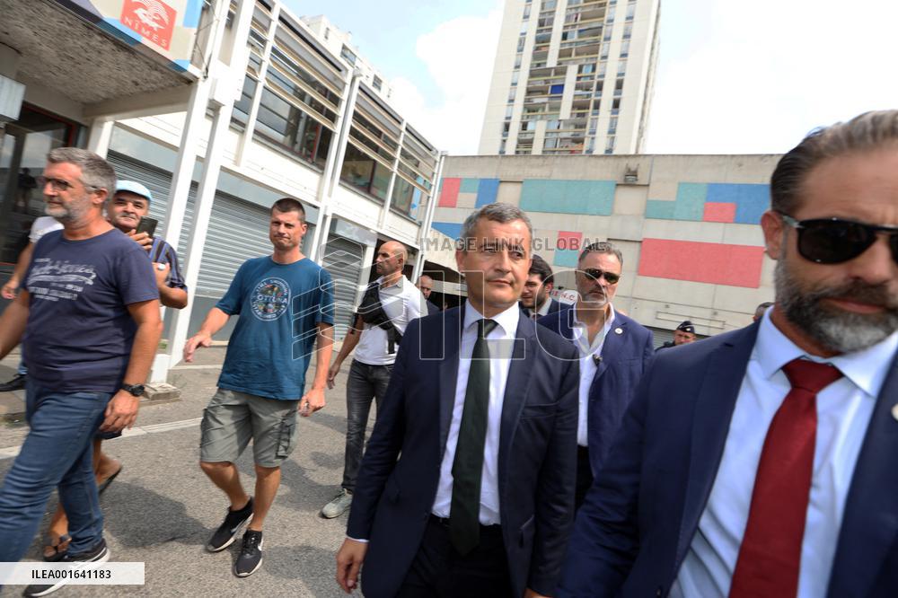 Gerald Darmanin Visits The Cite Puissevin - Nimes