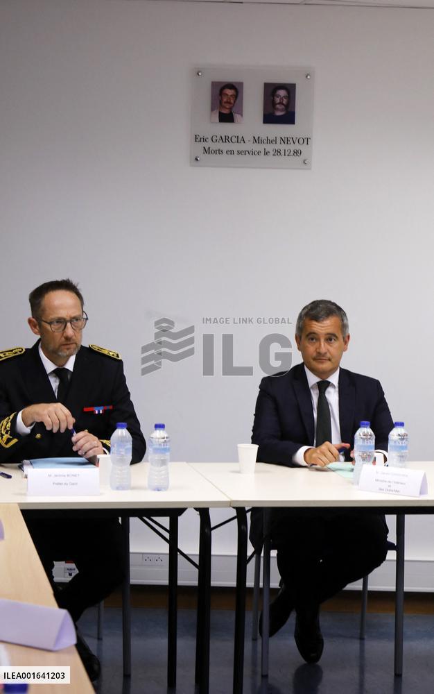Gerald Darmanin Visits The Central Police Station - Nimes