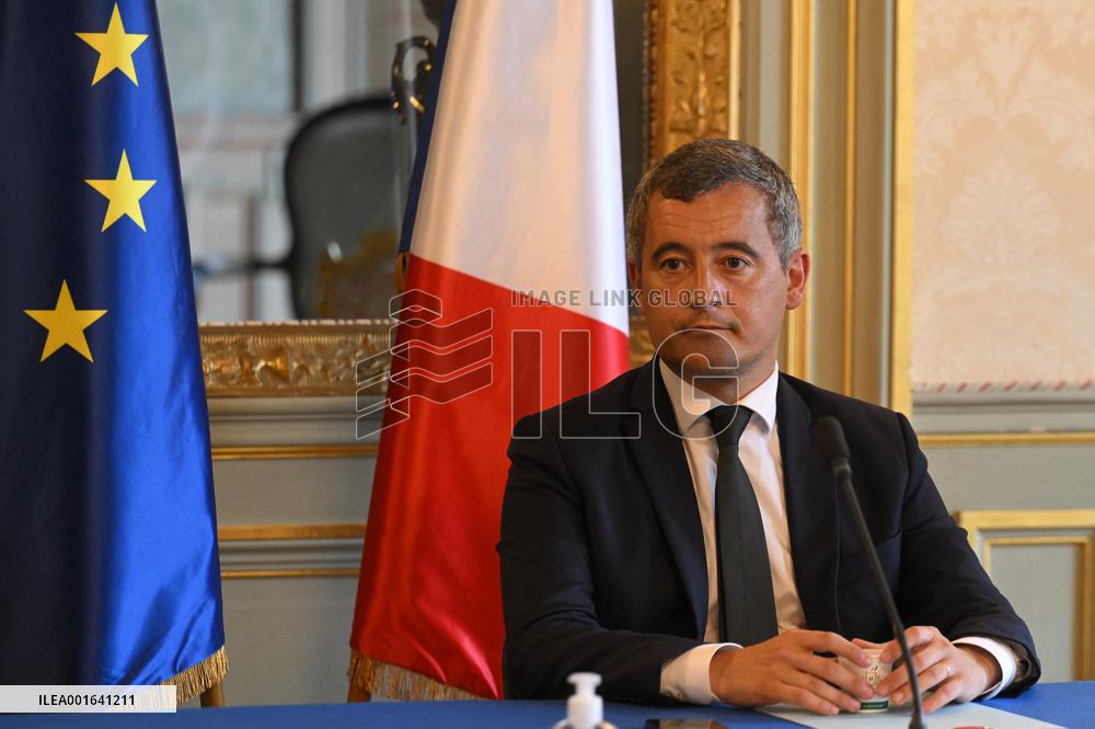 Gerald Darmanin on visit in Nimes