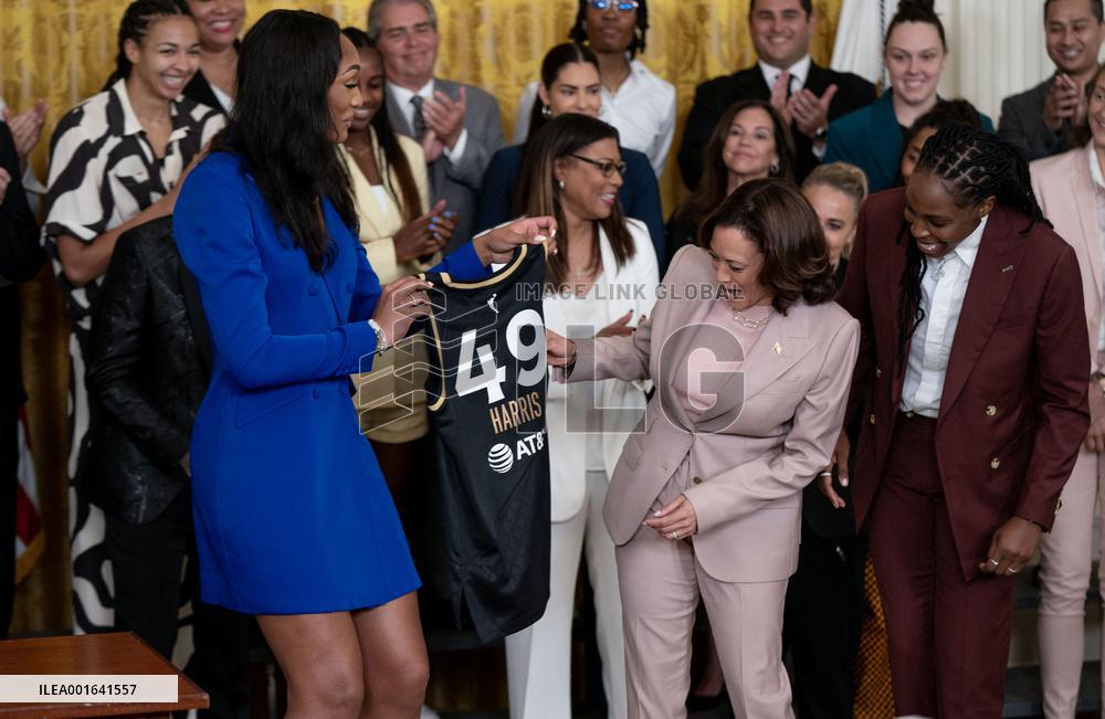 VP Harris Welcomes Las Vegas Aces to White House