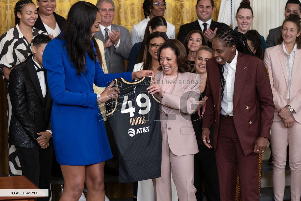 VP Harris Welcomes Las Vegas Aces to White House