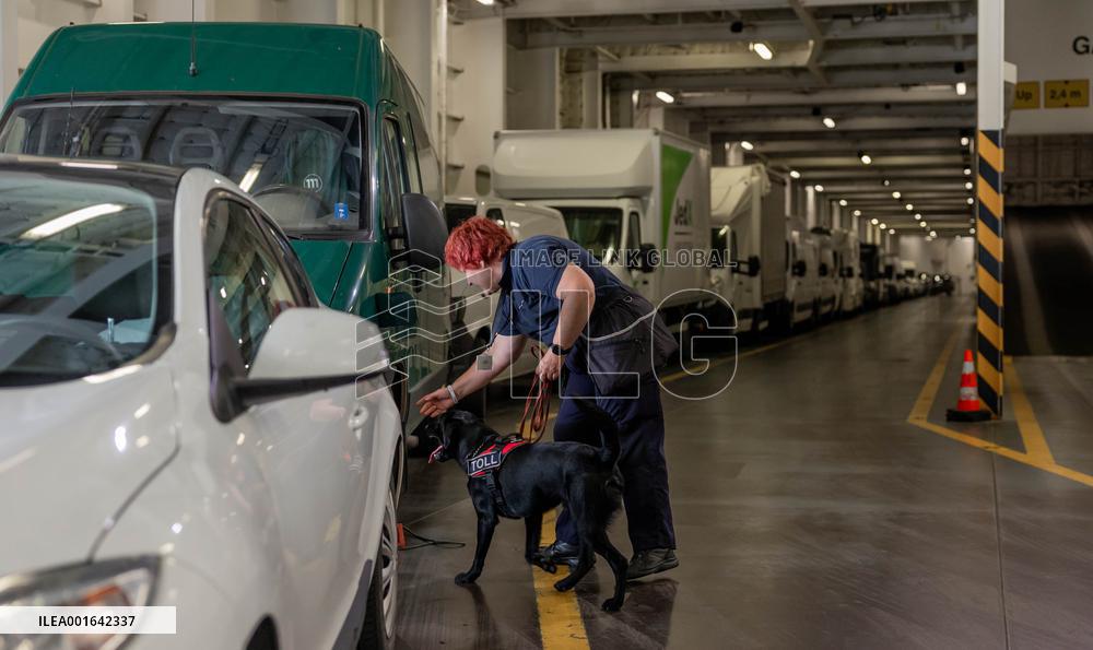 Customs Detector Dogs working