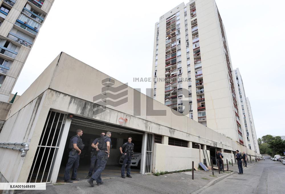 The CRS 8 in The "Cité of Pissevin" in Nimes after 2 dead in drug violence.