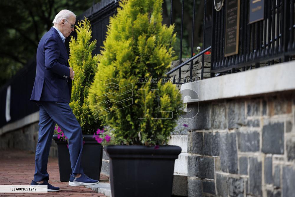 Biden Attends Church Service - Washington