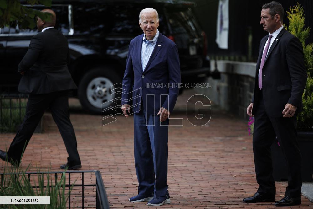 Biden Attends Church Service - Washington