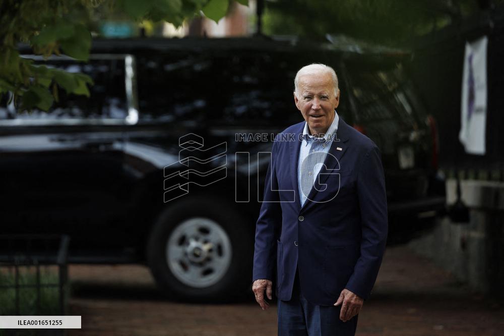 Biden Attends Church Service - Washington