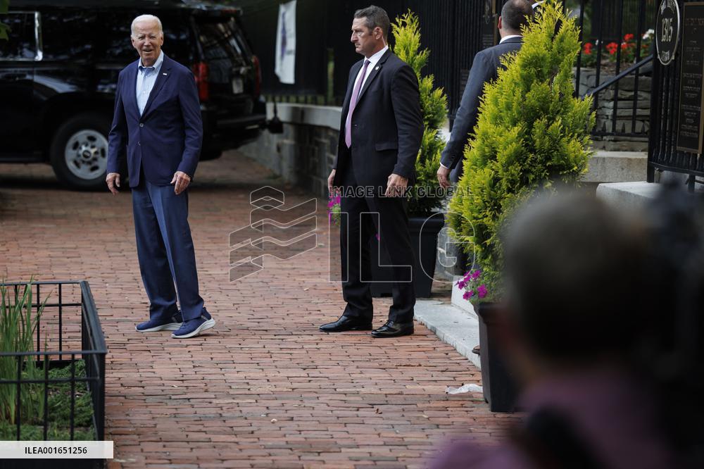 Biden Attends Church Service - Washington