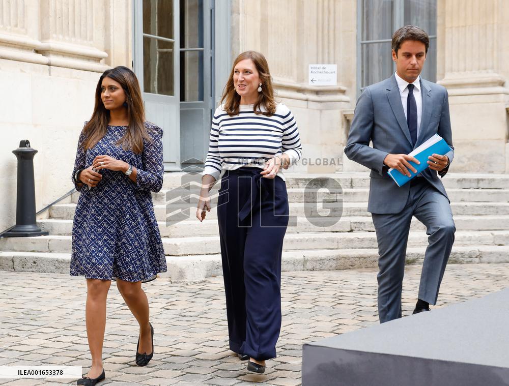 Press Conference Of Gabriel Attal On The New School Year - Paris