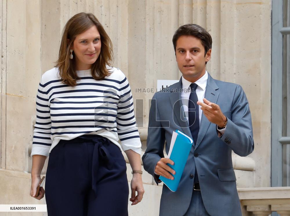 Press Conference Of Gabriel Attal On The New School Year - Paris
