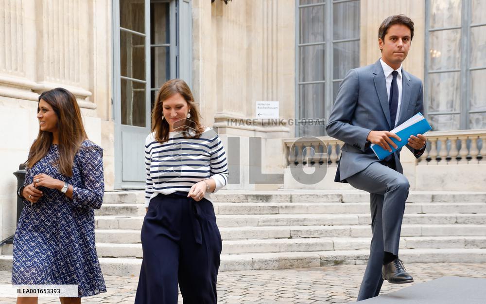 Press Conference Of Gabriel Attal On The New School Year - Paris