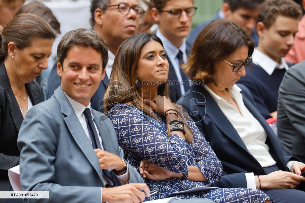 Press Conference Of Gabriel Attal On The New School Year - Paris