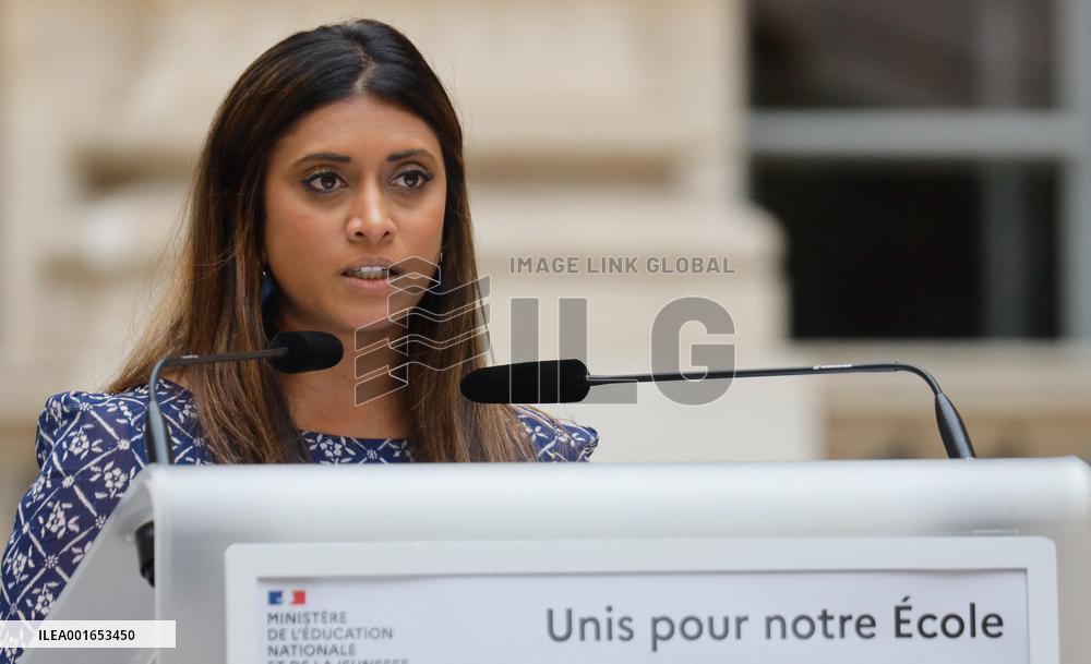 Press Conference Of Gabriel Attal On The New School Year - Paris