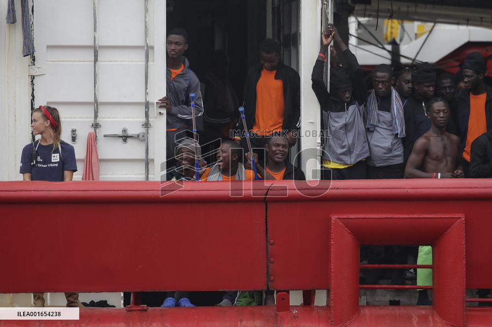 Ocean Viking Rescue Ship Saves 439 Migrants Disembark In Naples