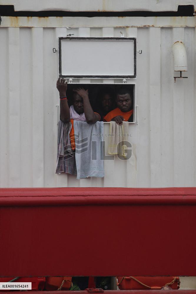 Ocean Viking Rescue Ship Saves 439 Migrants Disembark In Naples