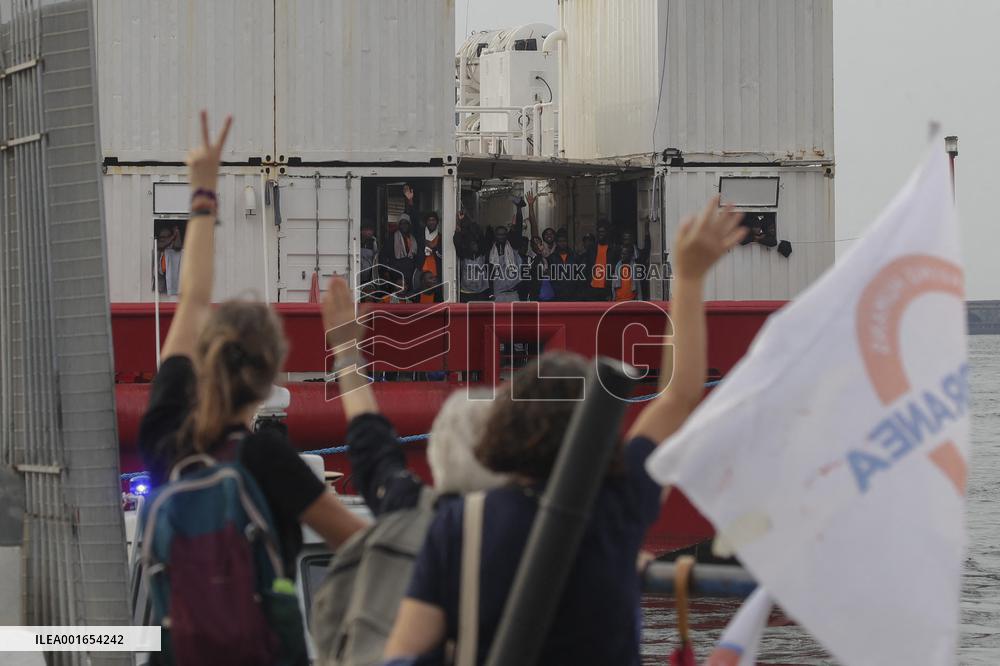 Ocean Viking Rescue Ship Saves 439 Migrants Disembark In Naples