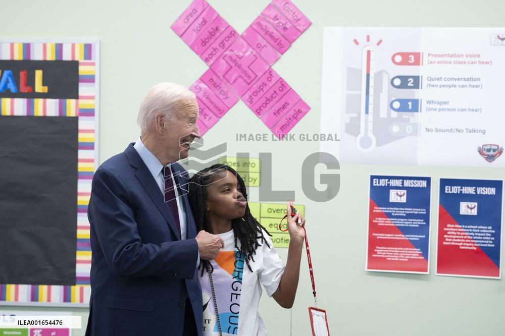 President Joe Biden and first lady Dr. Jill Biden welcome students back to school