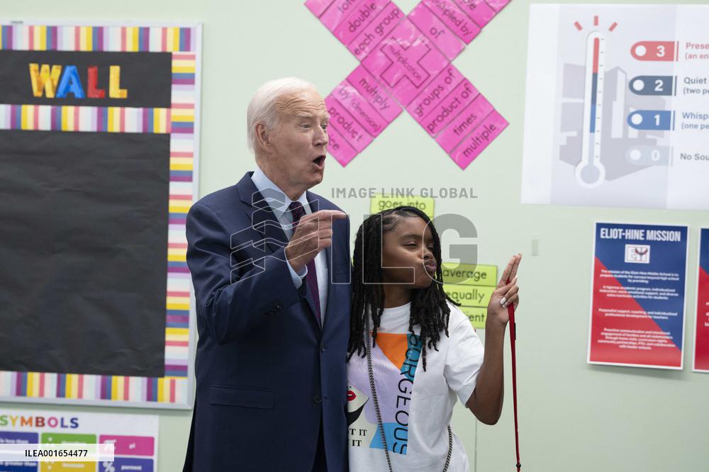President Joe Biden and first lady Dr. Jill Biden welcome students back to school