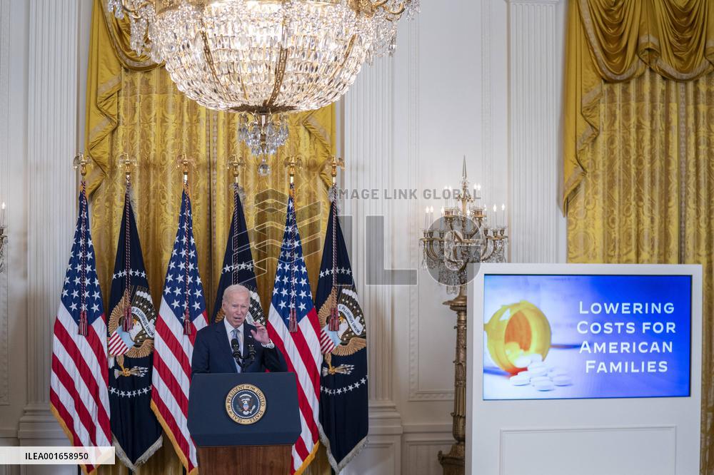 US President Joe Biden delivers remarks during an event on lowering health care costs