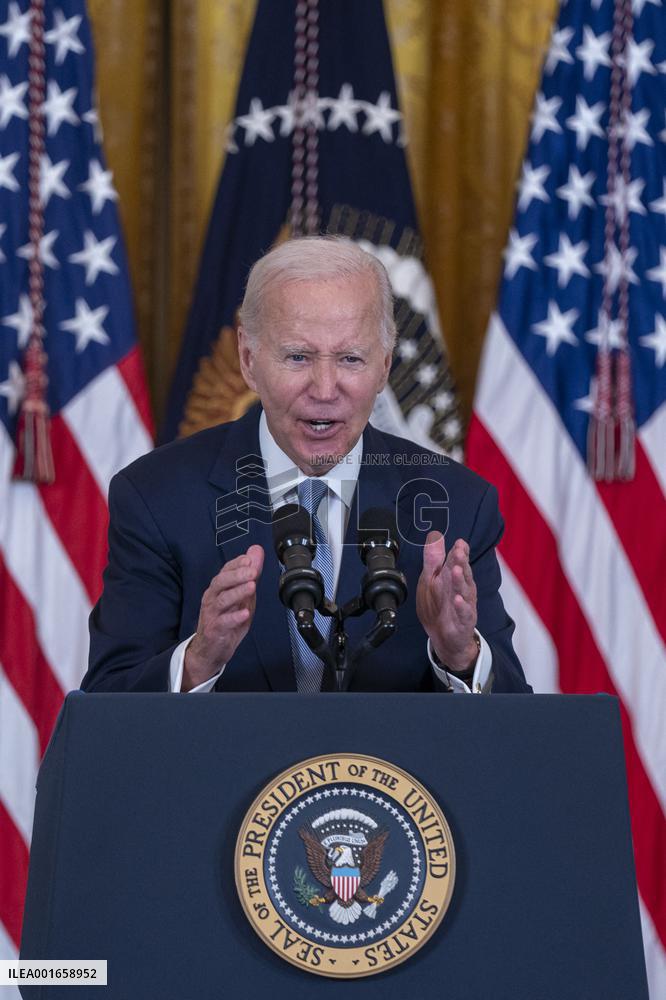 US President Joe Biden delivers remarks during an event on lowering health care costs