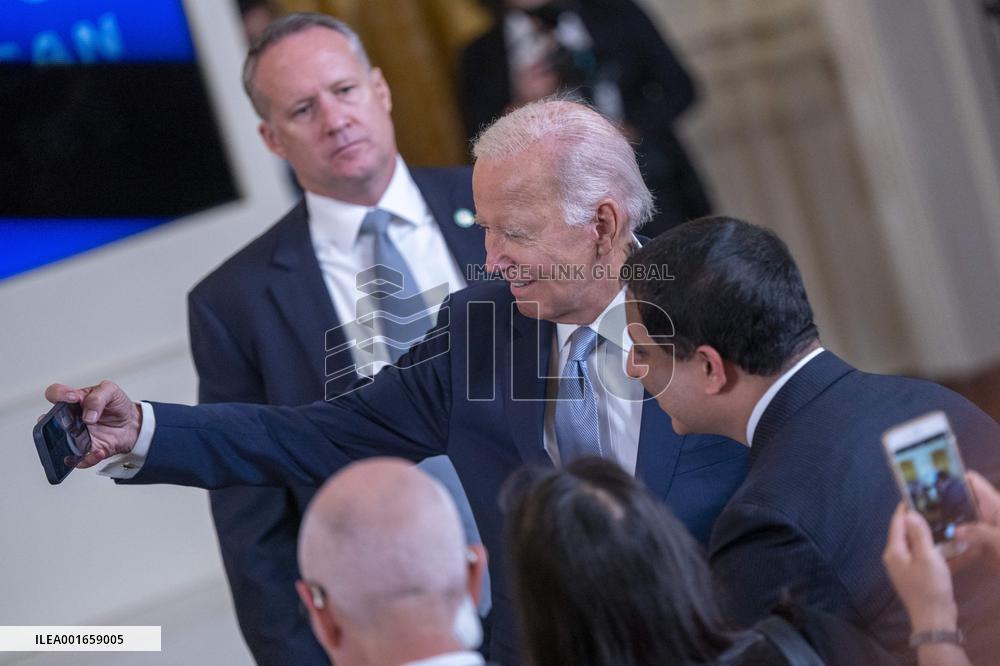 US President Joe Biden delivers remarks during an event on lowering health care costs