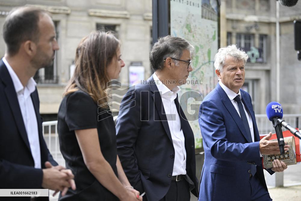 President Macron Meets With Leaders Of All Of France's Political Parties - Saint-Denis