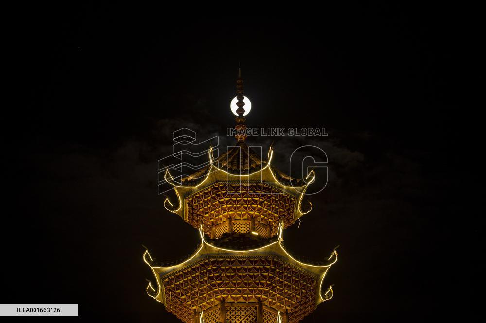 Supermoon Appear in Congjiang