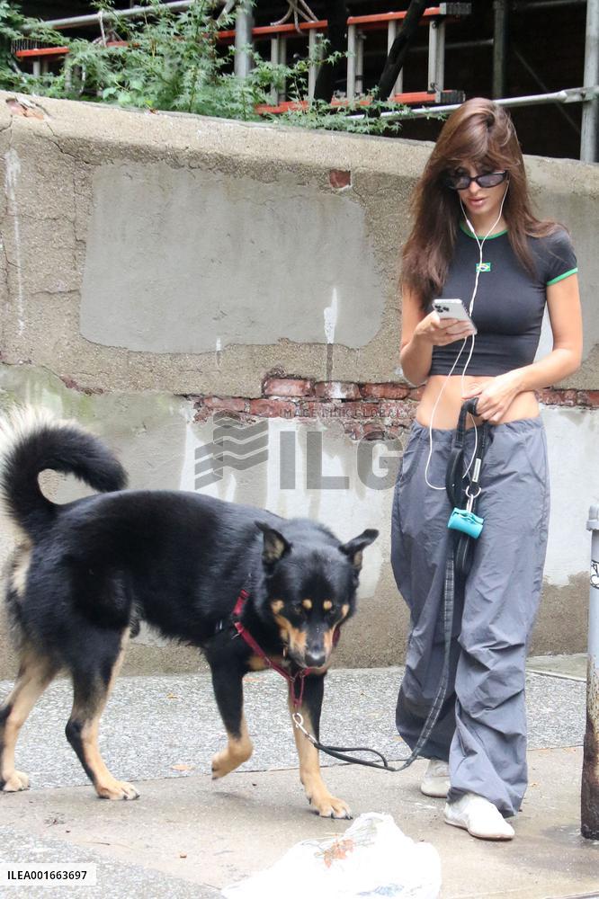 Emily Ratajkowski Flaunts Her Toned Abs In A Black Crop Top - NYC