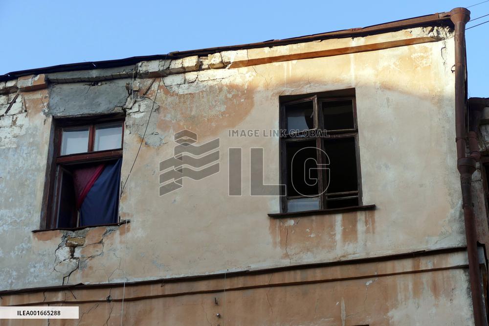 Residential building wall collapses in Odesa
