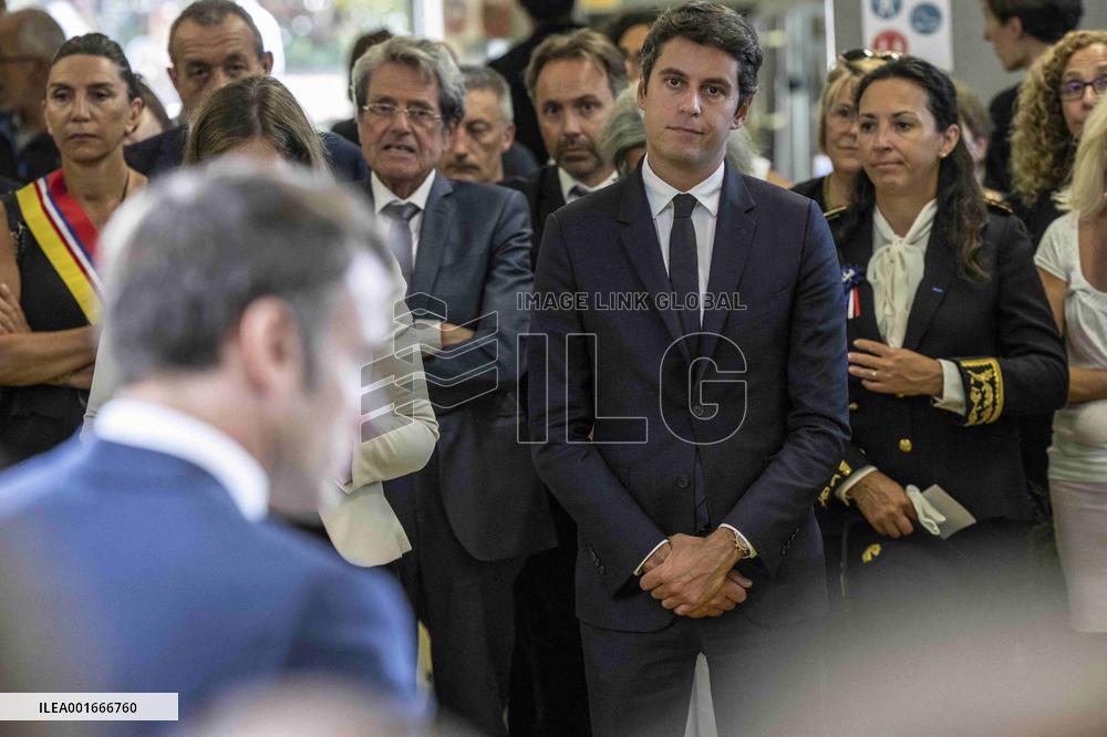 President Macron Visit To Argensol Vocational School - Orange