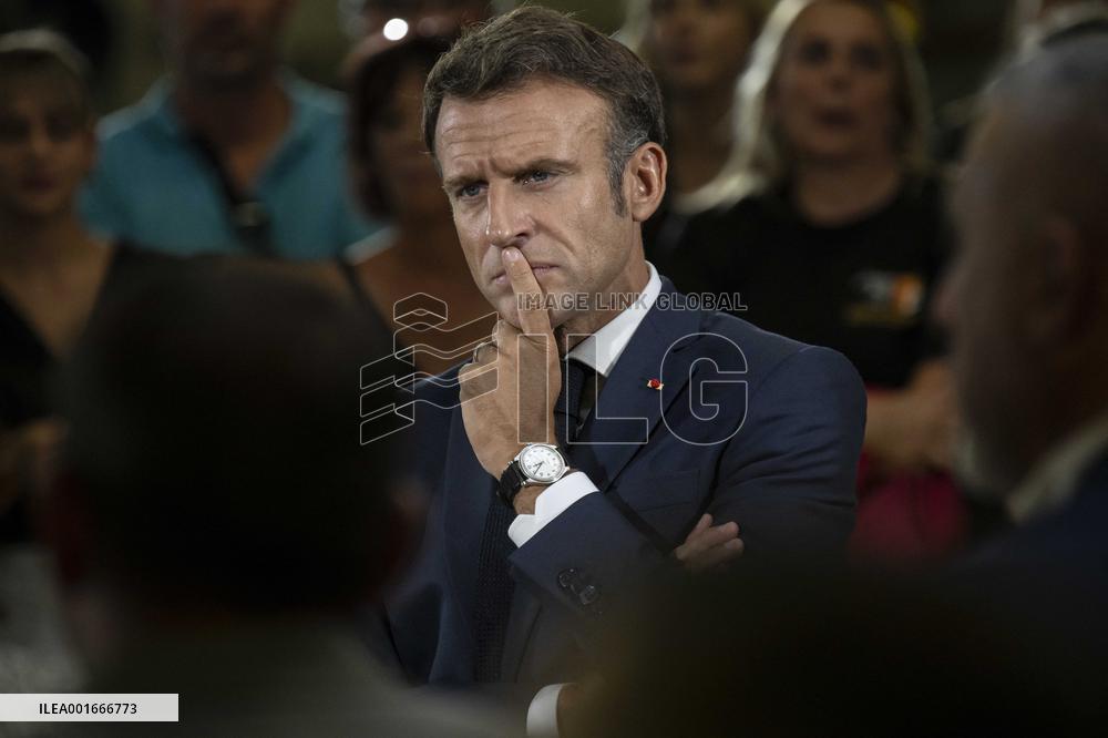 President Macron Visit To Argensol Vocational School - Orange