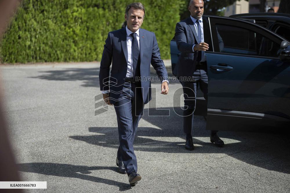 President Macron Visit To Argensol Vocational School - Orange
