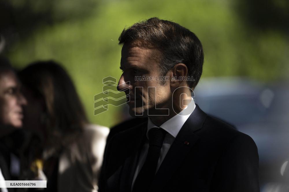 President Macron Visit To Argensol Vocational School - Orange