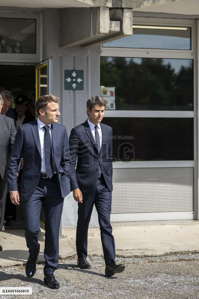 President Macron Visit To Argensol Vocational School - Orange