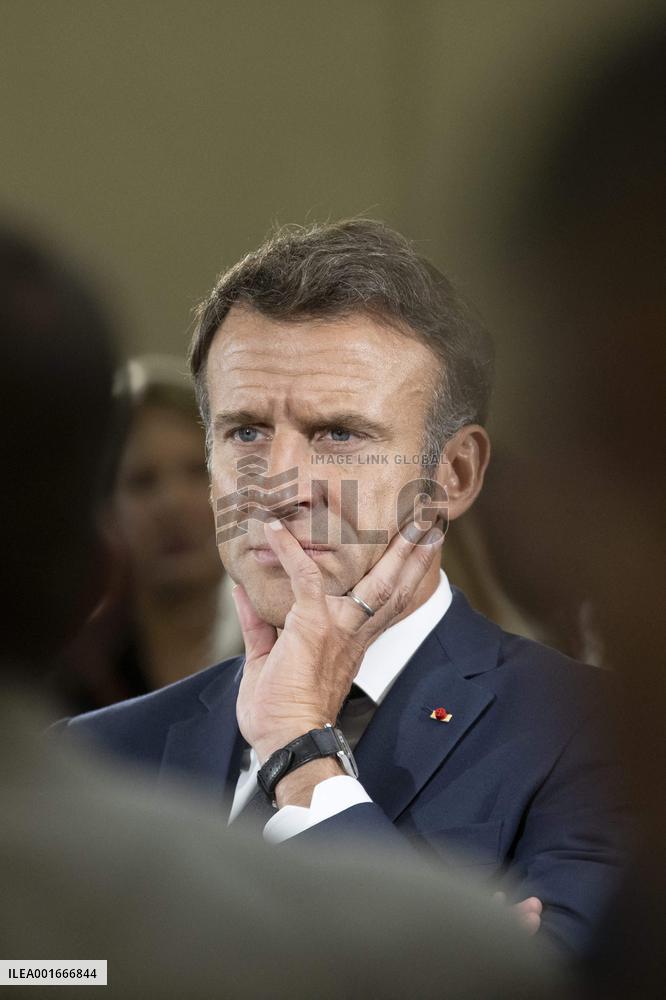 President Macron Visit To Argensol Vocational School - Orange