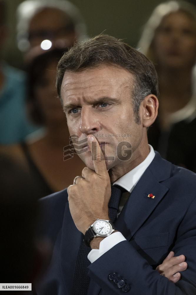 President Macron Visit To Argensol Vocational School - Orange