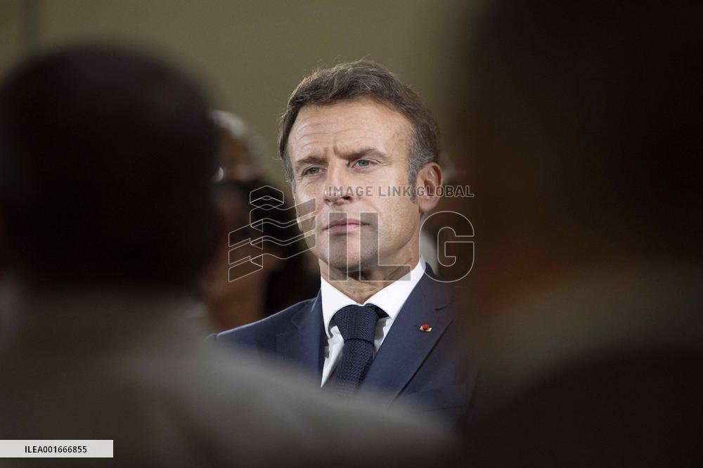 President Macron Visit To Argensol Vocational School - Orange